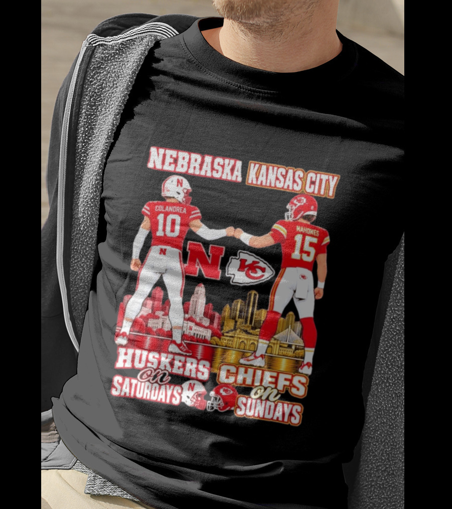 Nebraska Huskers Colandrea Saturdays Kansas City Chiefs Mahomes Sundays T-Shirt