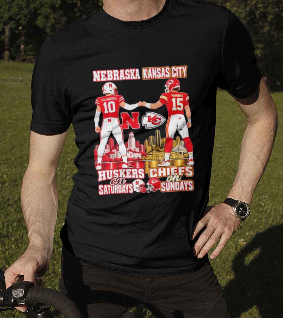 Nebraska Huskers Colandrea Saturdays Kansas City Chiefs Mahomes Sundays T-Shirt