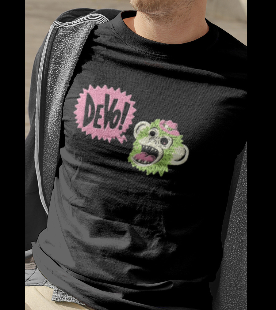 Devo Green Monkey Pink Hat T-Shirt