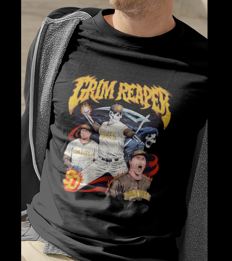 Grim Reaper Padres San Diego Baseball SD T-Shirt