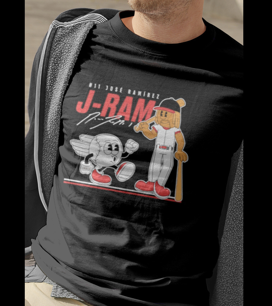 J Ram José Ramírez Number 11 Cleveland Guardians Baseball Cartoon Characters T-Shirt