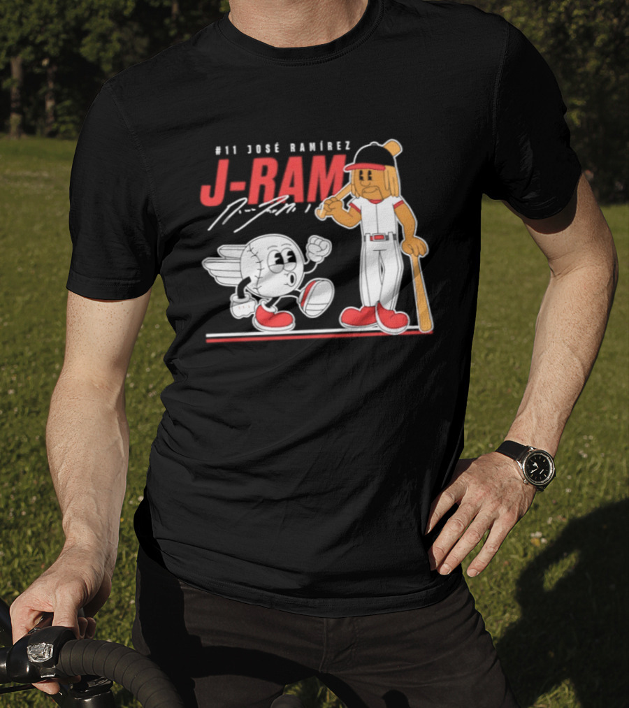 J Ram José Ramírez Number 11 Cleveland Guardians Baseball Cartoon Characters T-Shirt
