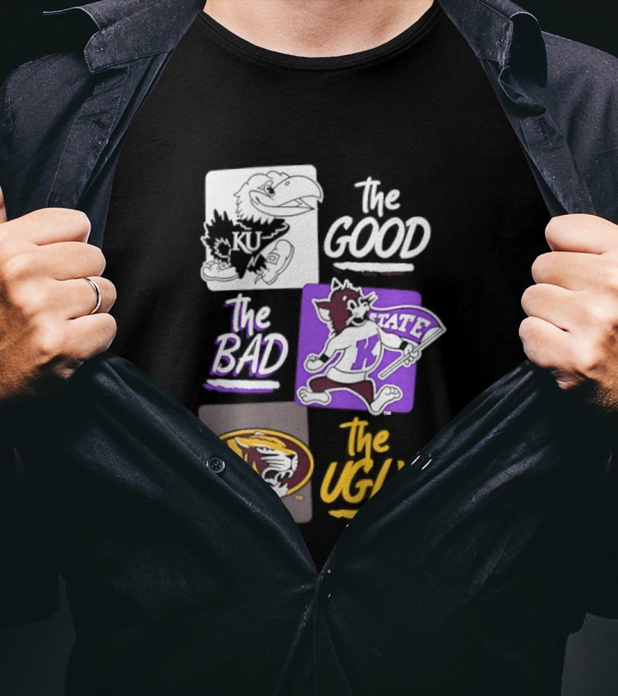 Kansas Jayhawks Wildcats Tigers The Good The Bad The Ugly T-Shirt