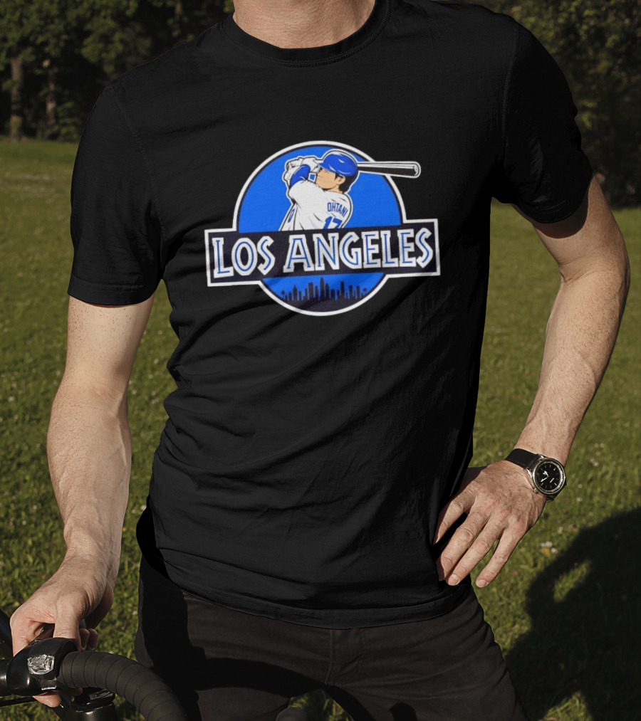 Kike Hernandez Jurassic World Los Angeles Dodgers Baseball Los Angeles Ohtani 17 T-Shirt
