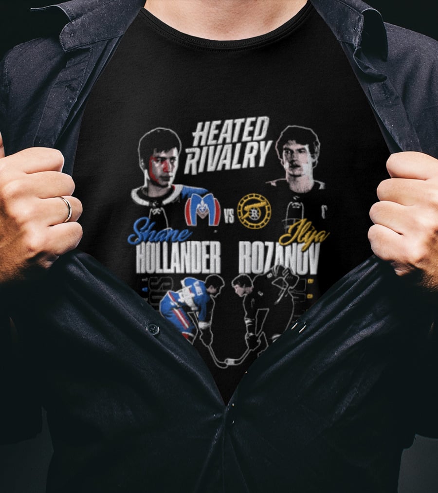 Heated Rivalry Shane Hollander Ilya Rozanov Montreal Metros Boston Raiders T-Shirt