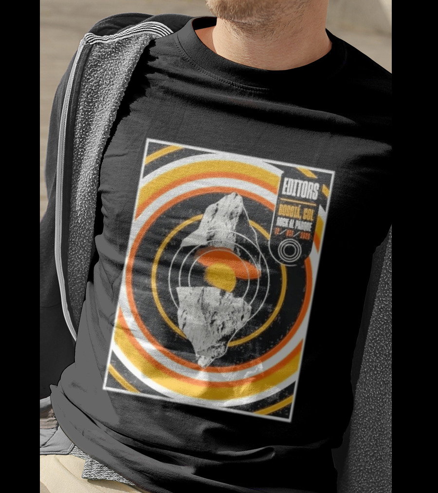 Editors Band Bogota Colombia Rock Al Parque October 12 2026 Concert Retro Circles And Mountain T-Shirt