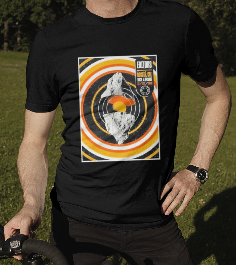 Editors Band Bogota Colombia Rock Al Parque October 12 2026 Concert Retro Circles And Mountain T-Shirt