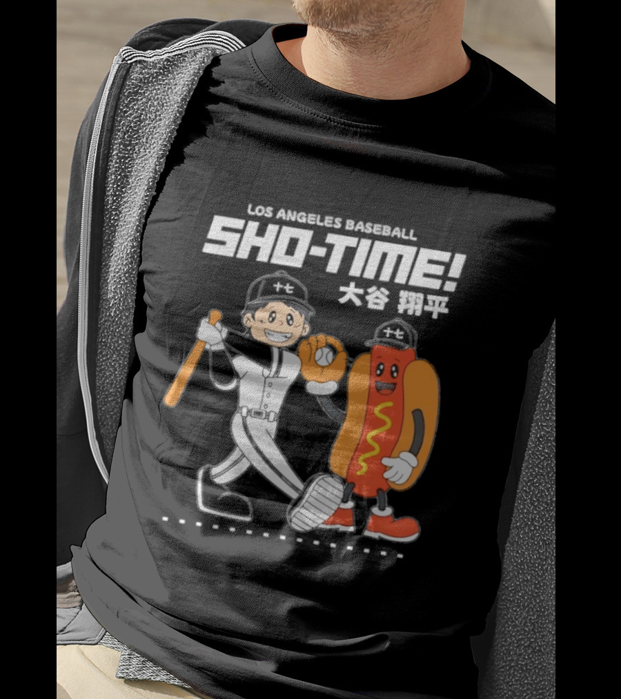 Los Angeles Baseball Sho Time Shohei Ohtani Hotdog T-Shirt