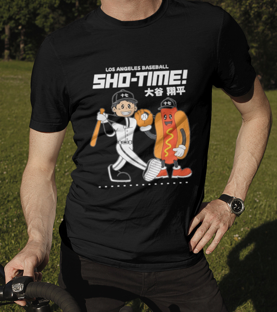 Los Angeles Baseball Sho Time Shohei Ohtani Hotdog T-Shirt