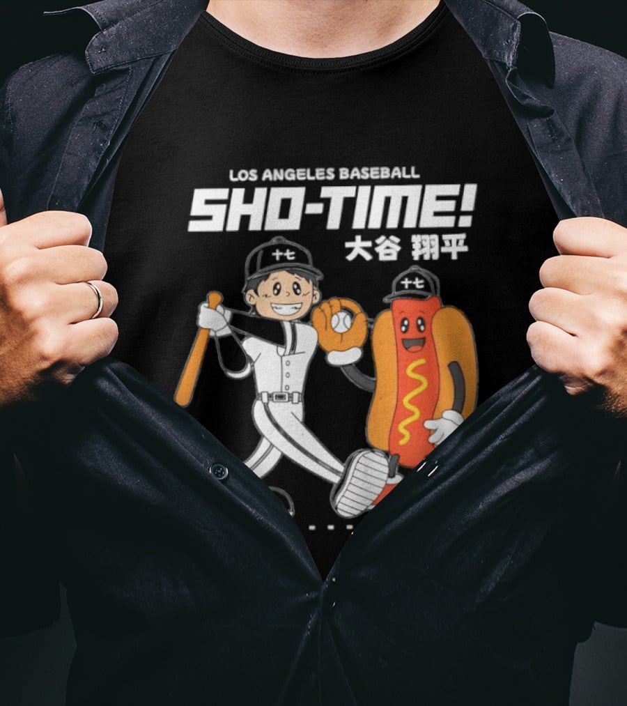 Los Angeles Baseball Sho Time Shohei Ohtani Hotdog T-Shirt