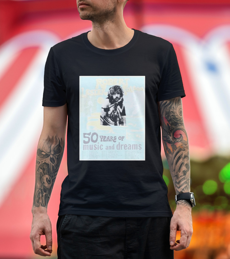 Robert Lester Folsom 50 Years Of Music And Dreams Tour 2026 Atlanta GA To Brussels BE Dates Short Black T-Shirt