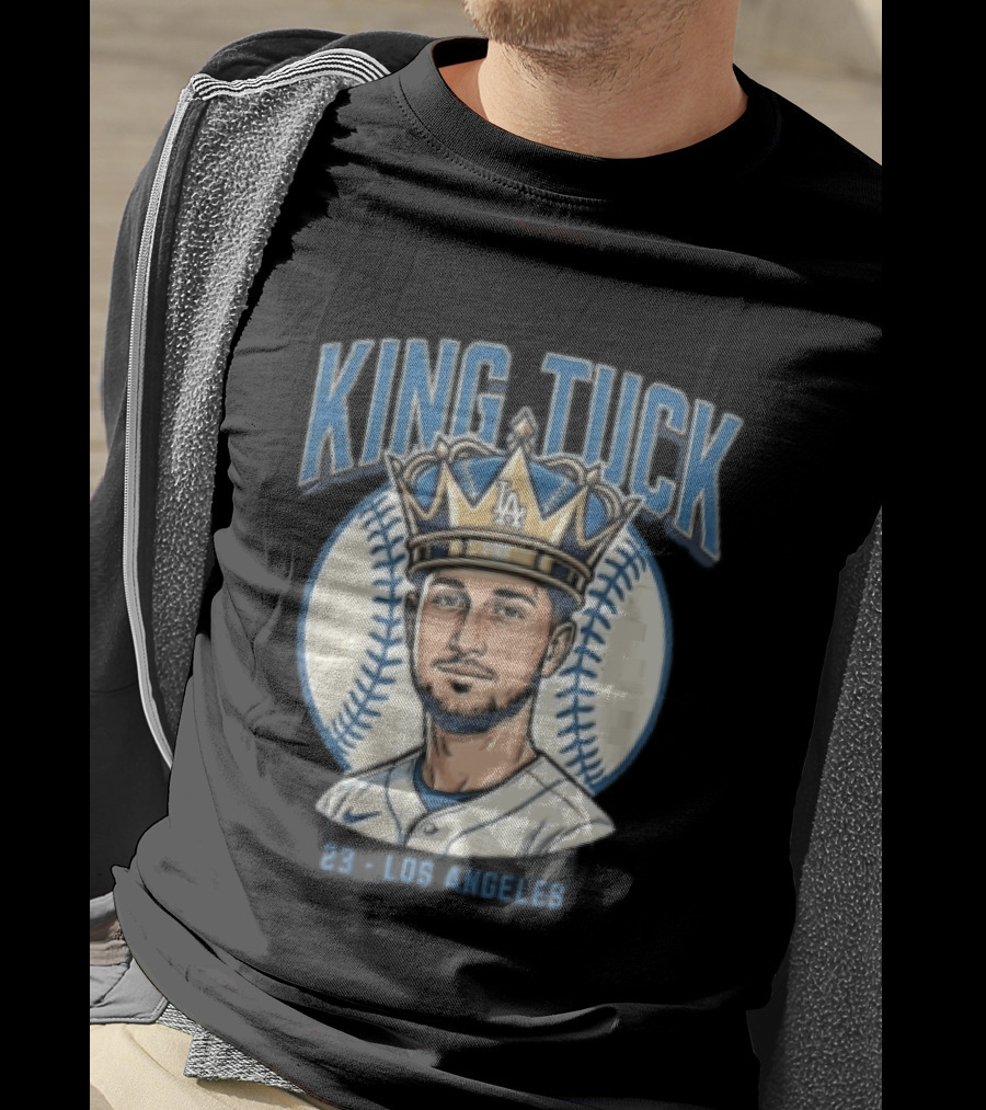 King Tuck Los Angeles Dodgers 23 Baseball Crown T-Shirt