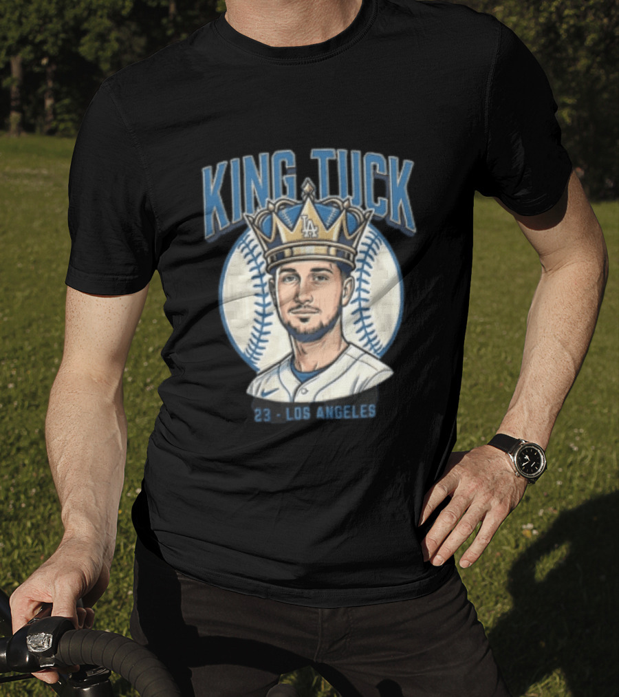 King Tuck Los Angeles Dodgers 23 Baseball Crown T-Shirt