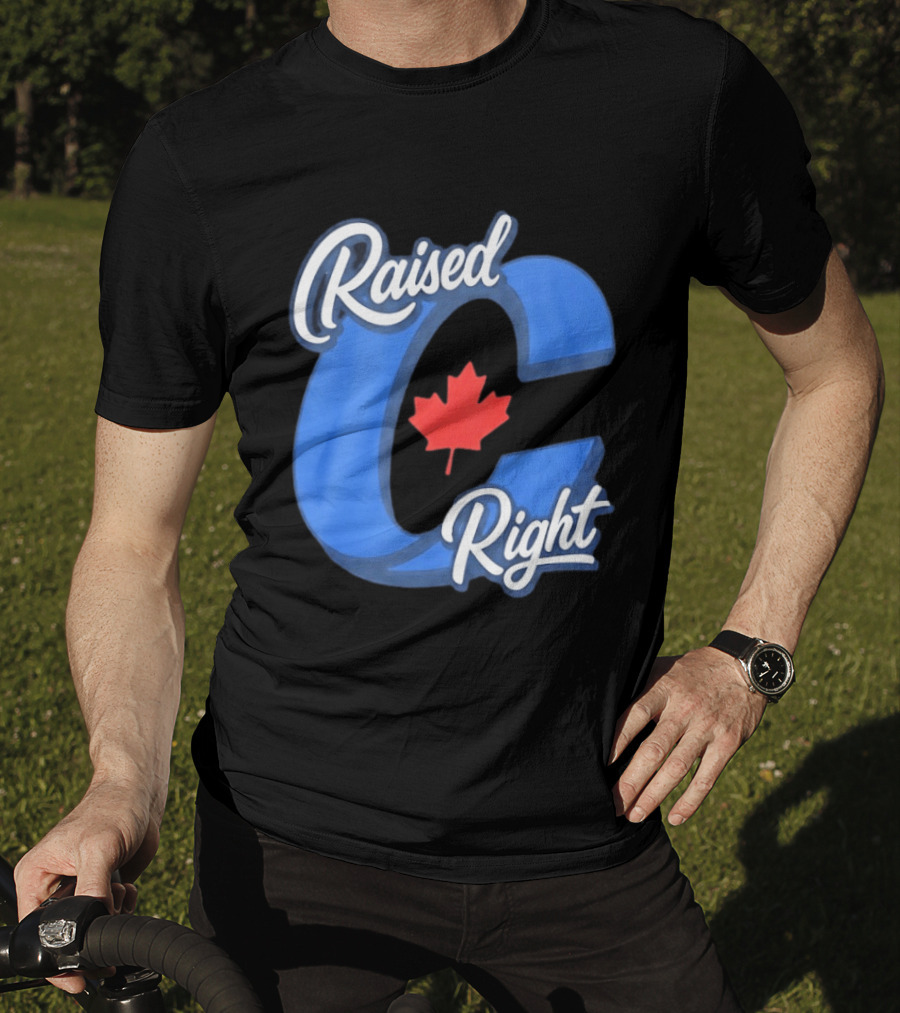 Raised Right Canada Proud Conservative Canadian Maple Leaf C T-Shirt