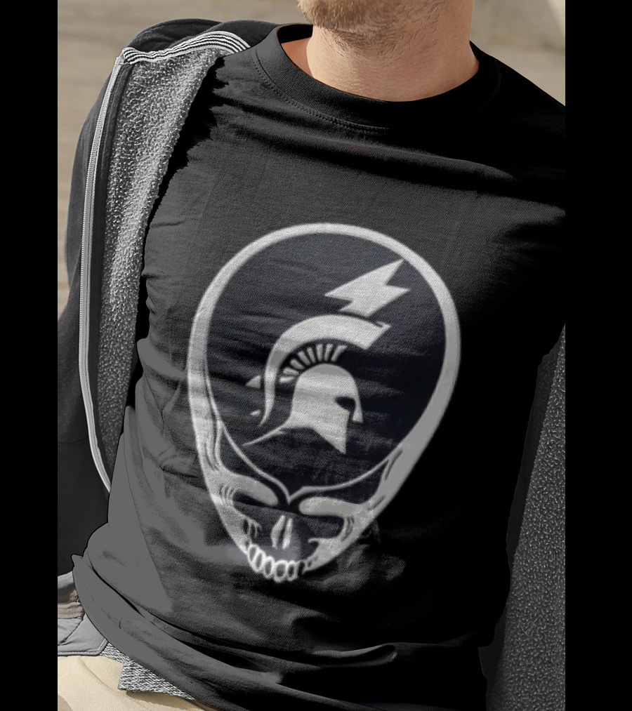 Michigan State University Spartan Helmet Steal Your Face T-Shirt