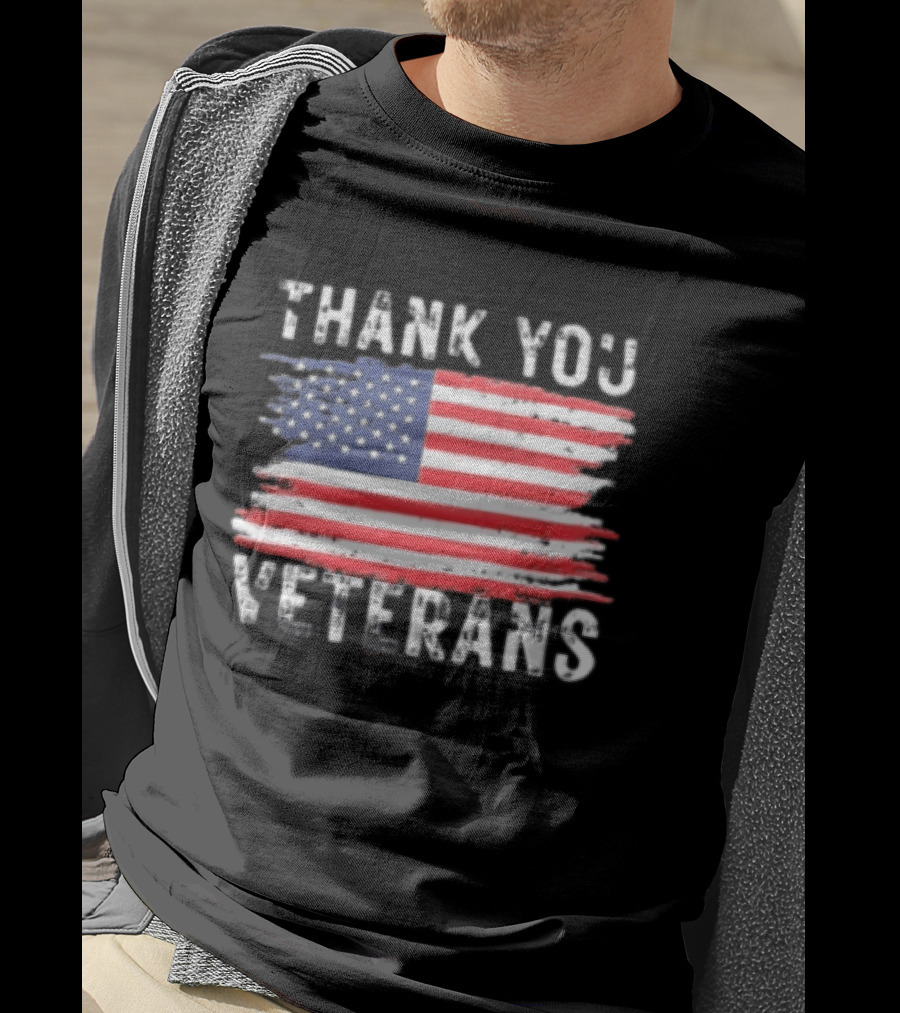 Thank You Veterans American Flag Appreciation T-Shirt