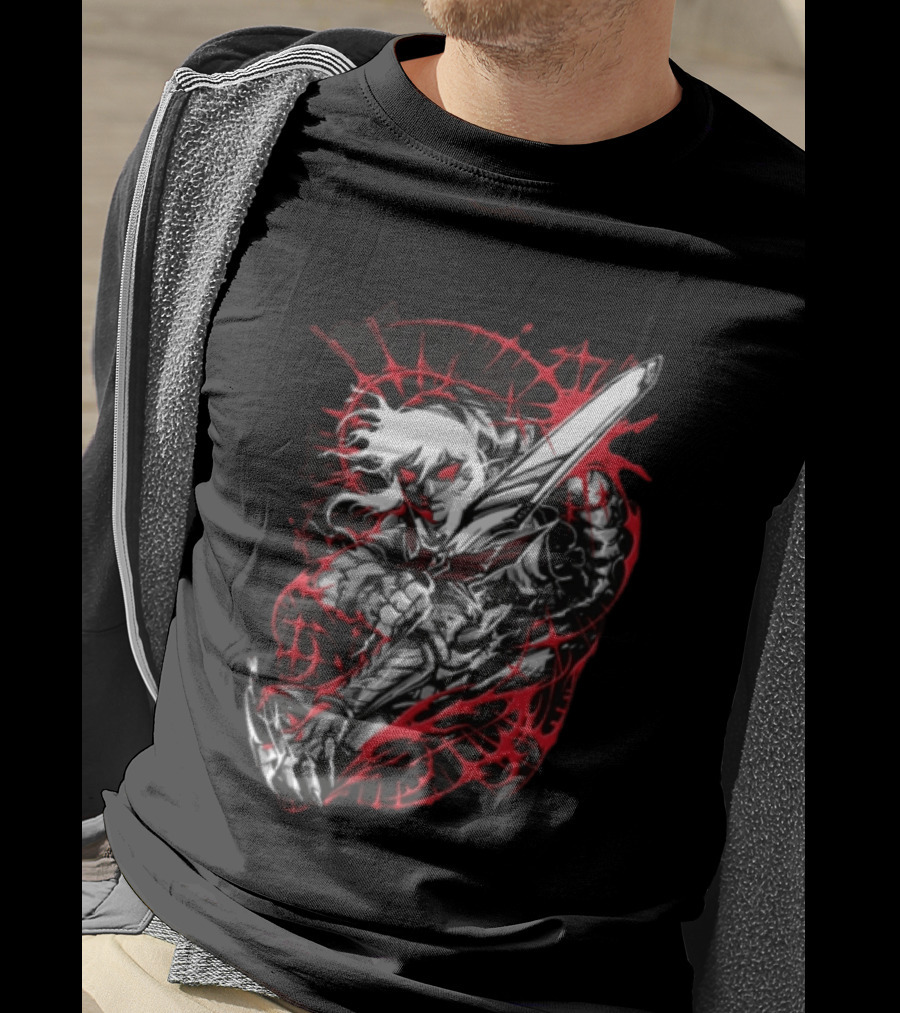 The Legend Of Zelda Link Swallowed By Darkness Red And Black T-Shirt