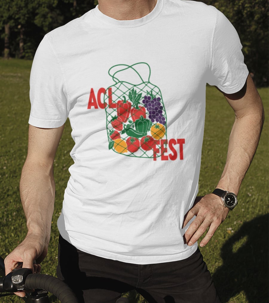 ACL Festival Women's Market Crop Top Lineup Veggie Bag T-Shirt
