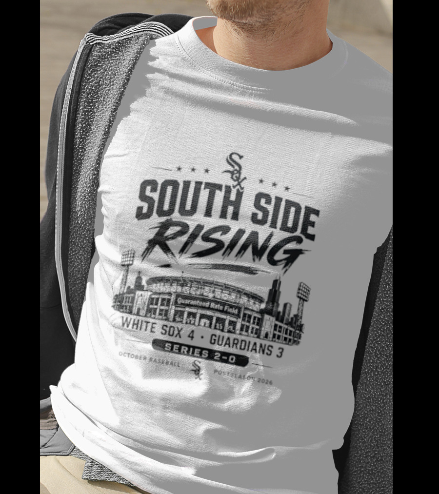 Chicago White Sox 2026 Postseason South Side Rising October Baseball Guaranteed Rate Field T-Shirt