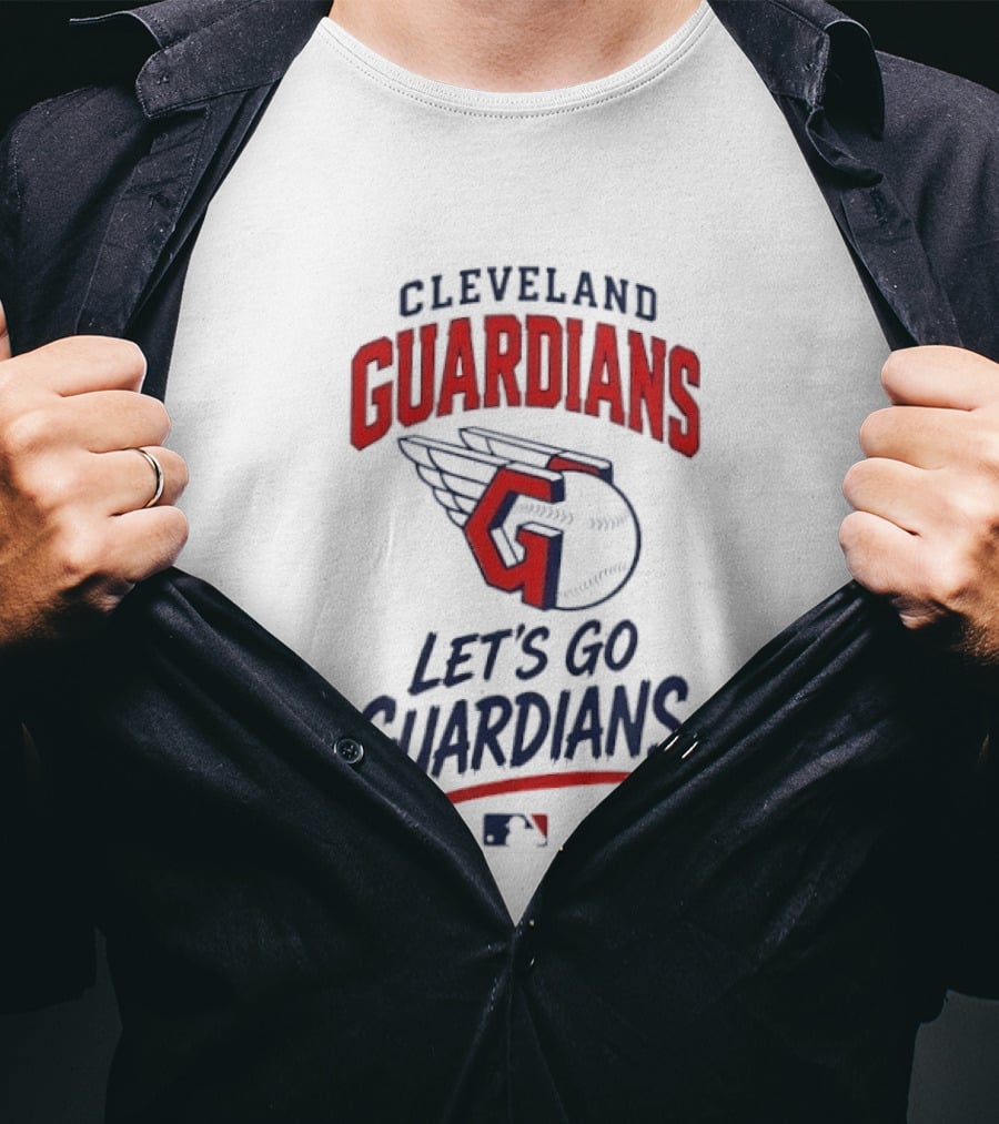 Cleveland Guardians Let's Go Guardians Winged Baseball MLB T-Shirt