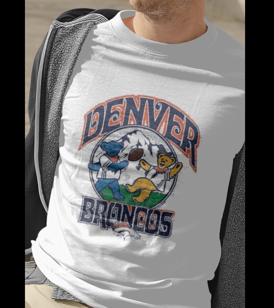 Denver Broncos Grateful Dead Dancing Bears Football T-Shirt
