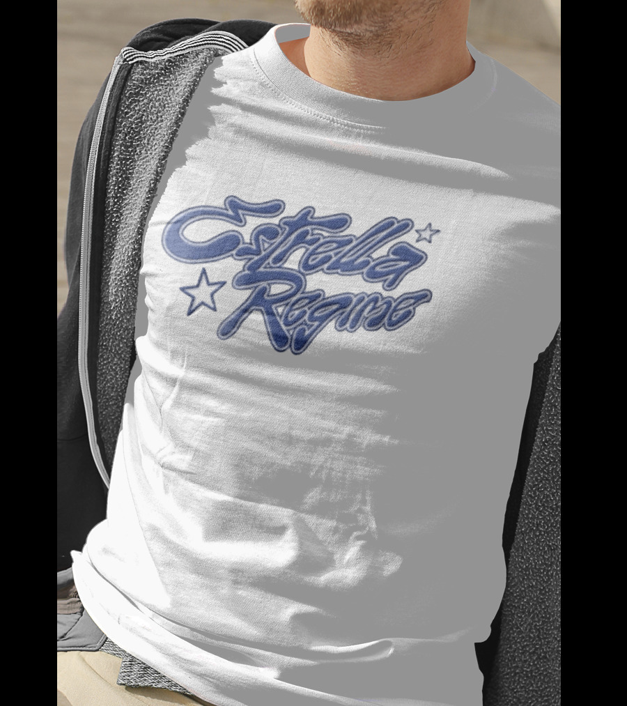 Estrella Regime Blue Cursive Script Star Streetwear Fashion T-Shirt