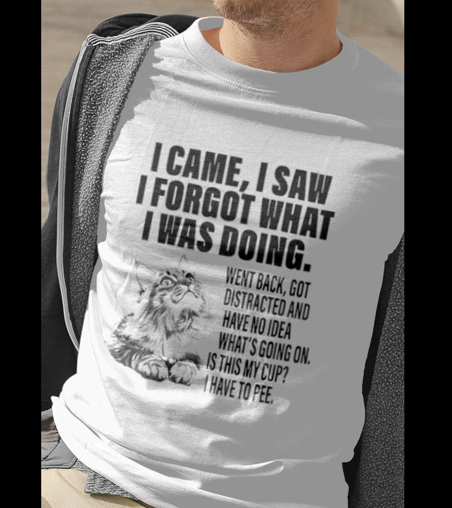 I Came I Saw I Forgot What I Was Doing Cat Got Distracted Coffee T-Shirt