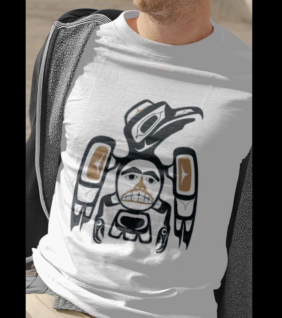 Jennifer Lawrence Turquoise Tribal Art Bird Totem T-Shirt