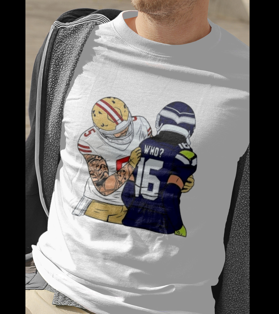 Mike Evans Trevon Diggs Who Are You Football NFC West Rivalry 49ers Seahawks T-Shirt