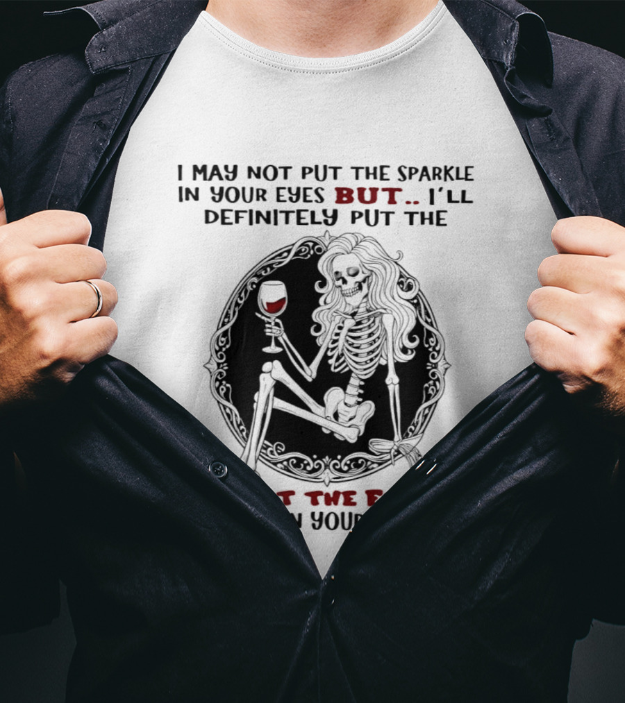 Skeleton Wrinkles What The Fuck Sparkle Eyes T-Shirt