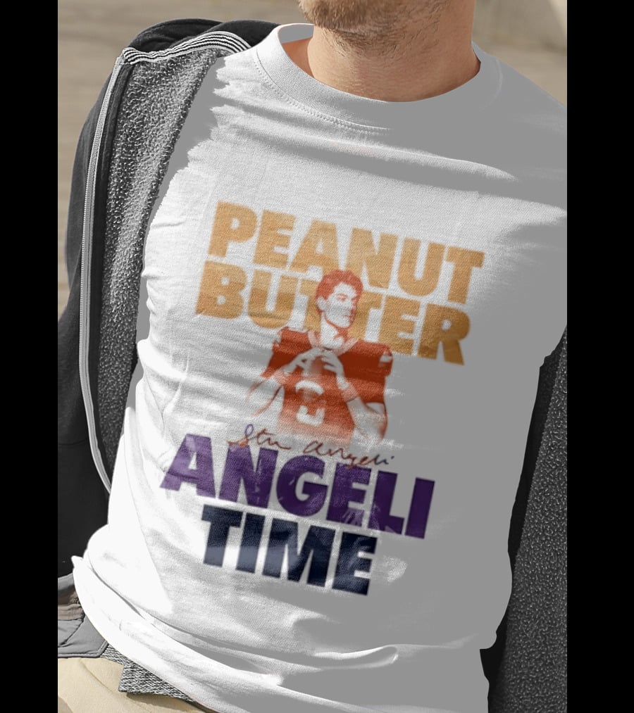 Peanut Butter Steve Angeli Time Football Player Holding Ball T-Shirt
