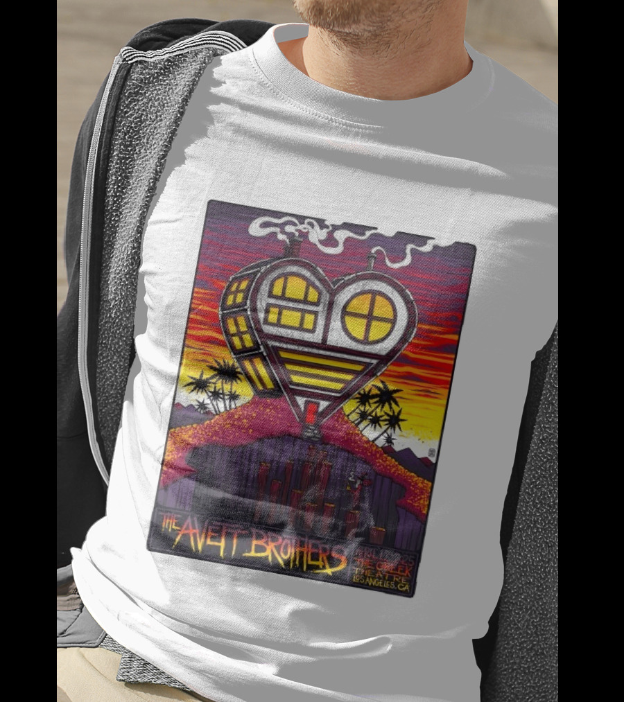 The Avett Brothers Heart Shaped House Greek Theater Los Angeles CA April 12 2025 T-Shirt