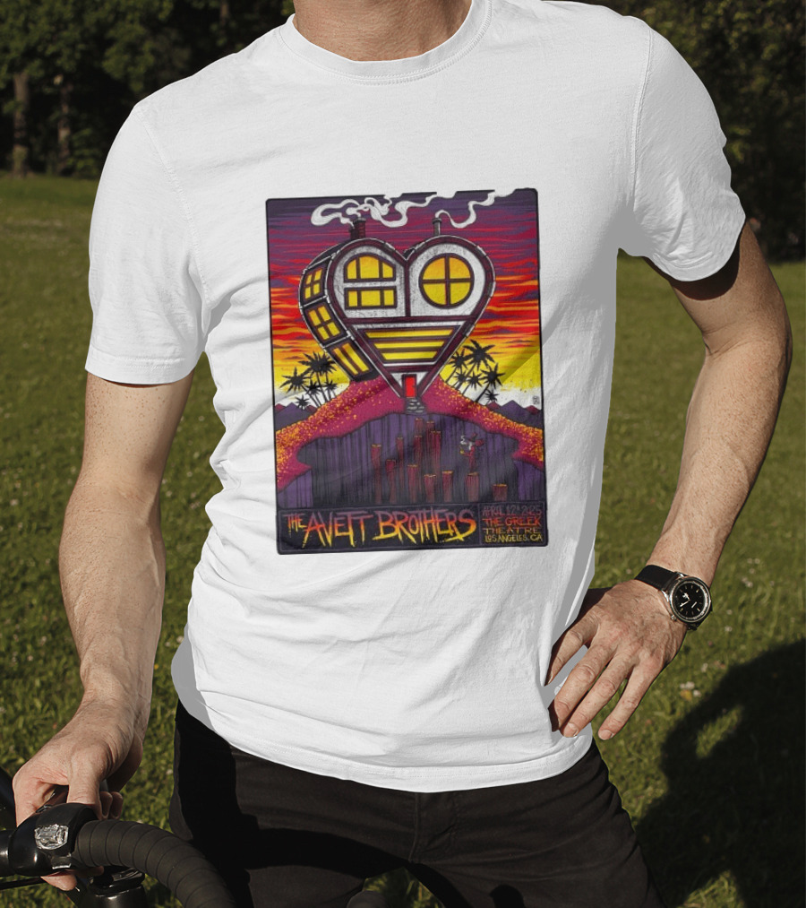 The Avett Brothers Heart Shaped House Greek Theater Los Angeles CA April 12 2025 T-Shirt