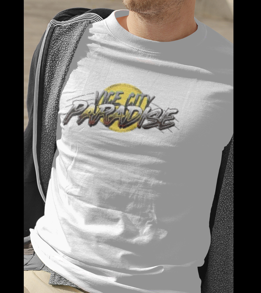 The Wynwood Walls Shop Faile Vice City Paradise Retro Inspired Style White T-Shirt