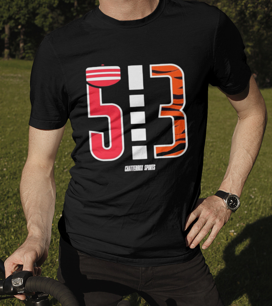 513 Cincinnati Bengals Helmet Tiger Stripes Chatterbox Sports T-Shirt