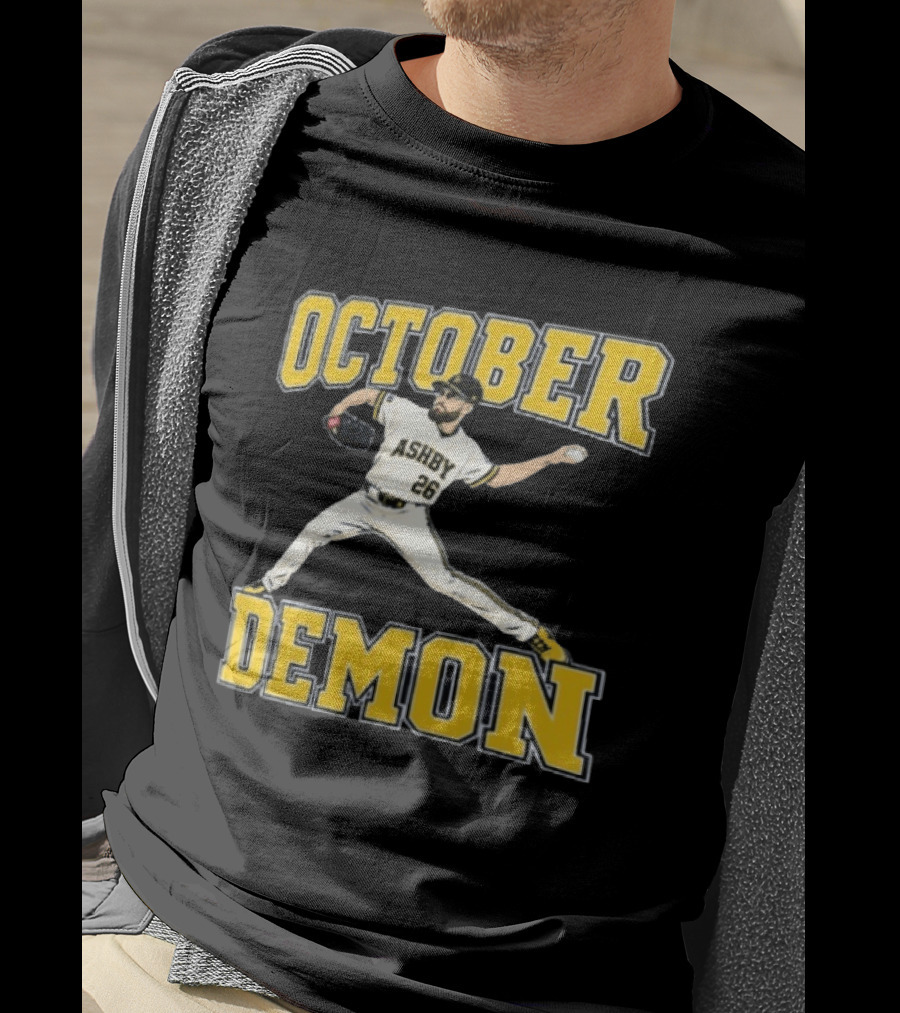 Aaron Ashby October Demon Pitcher 26 Baseball Player T-Shirt