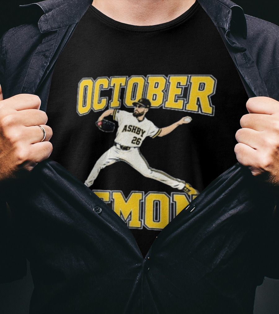Aaron Ashby October Demon Pitcher 26 Baseball Player T-Shirt