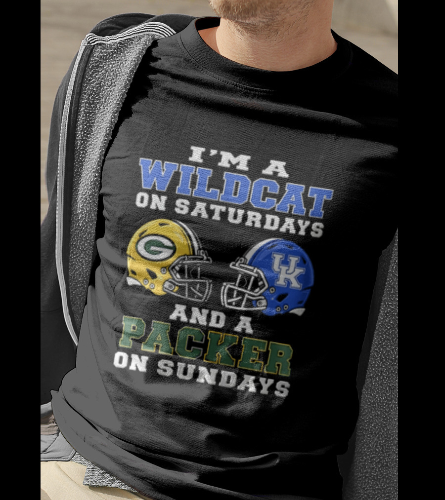 Wildcat Saturdays Packer Sundays Football Fans Kentucky Wisconsin T-Shirt