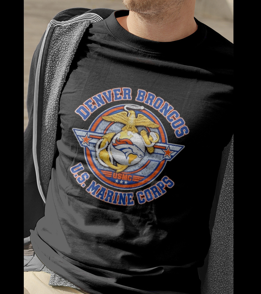 Denver Broncos US Marine Corps Semper Fidelis USMC T-Shirt