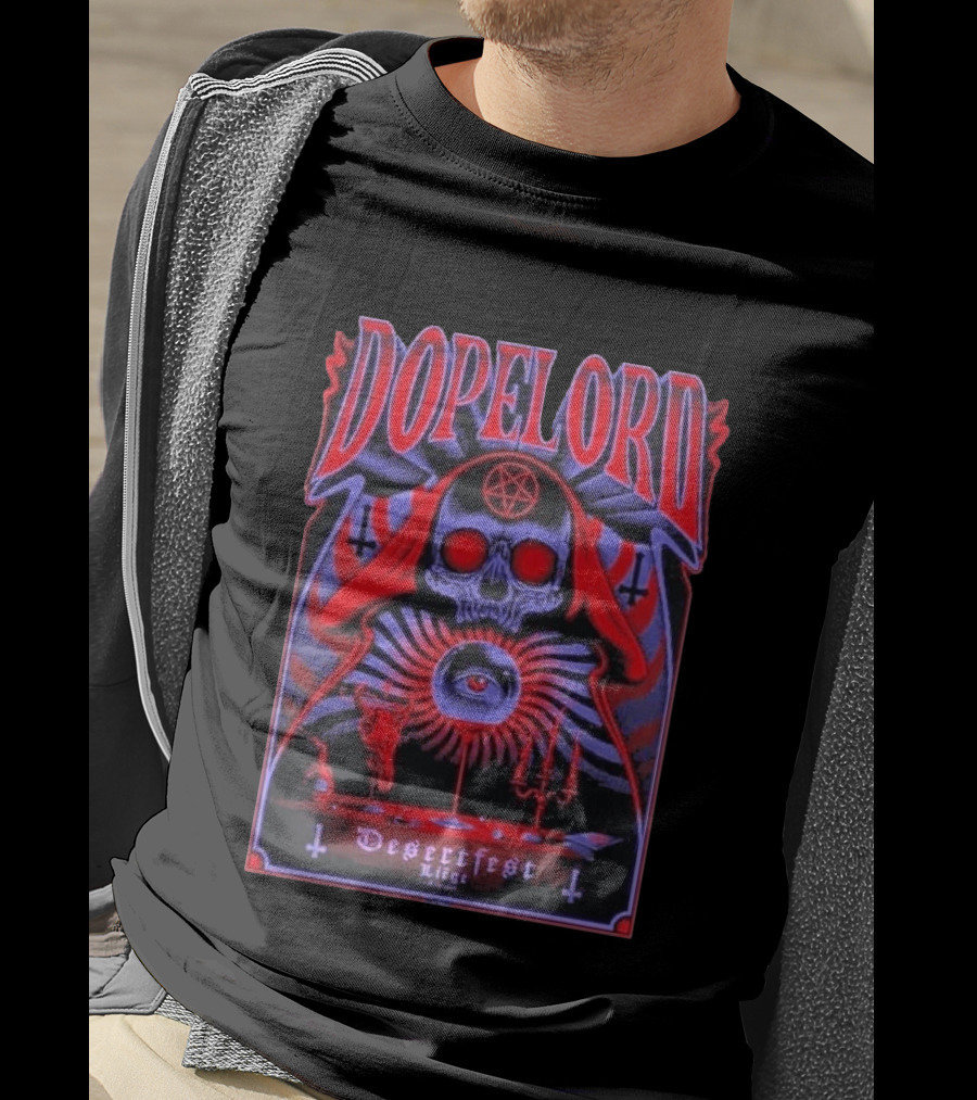 Dopelord Desertfest Liège 2026 Gig With Skull And Pentagram T-Shirt