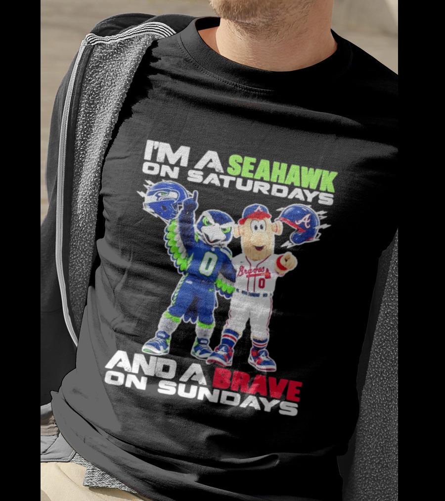 I'm A Seahawk On Saturdays And A Brave On Sundays T-Shirt