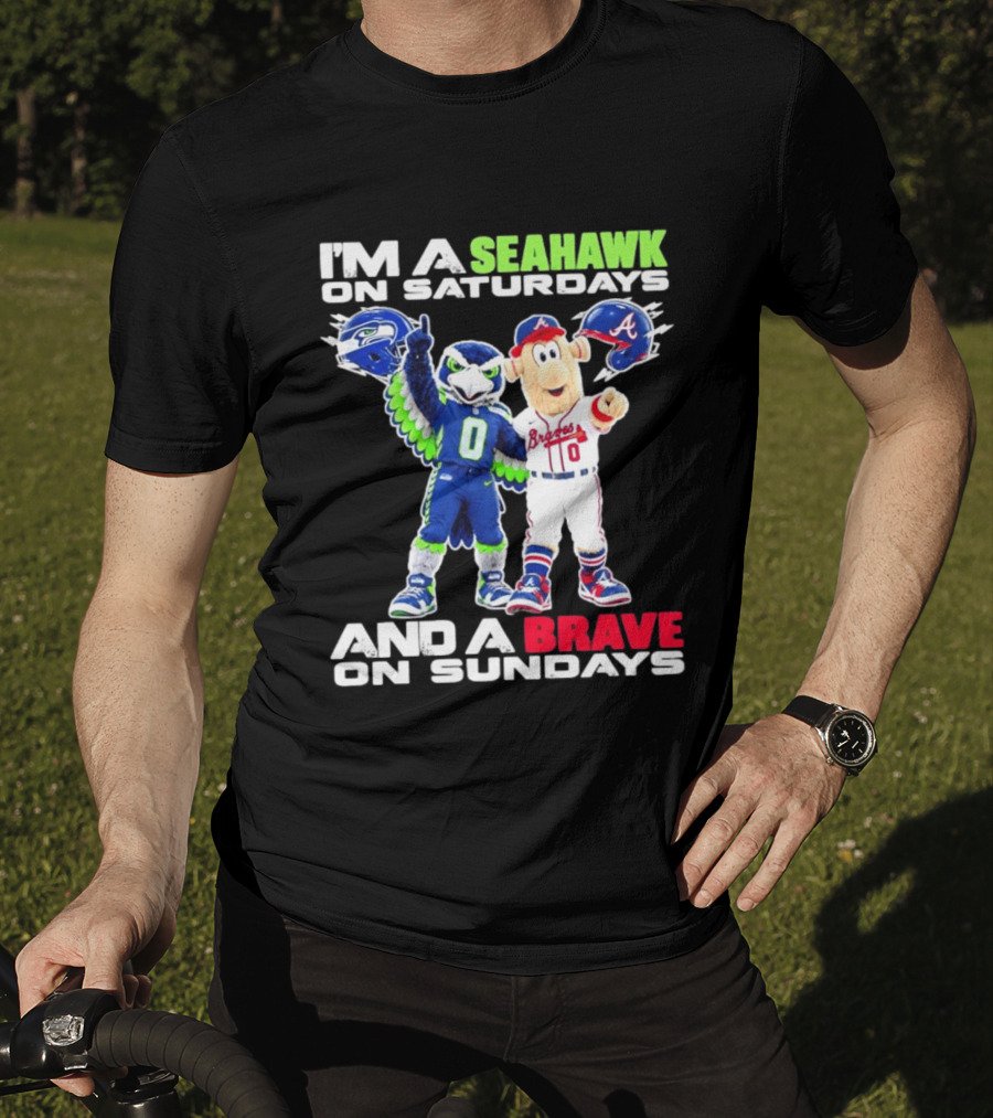 I'm A Seahawk On Saturdays And A Brave On Sundays T-Shirt