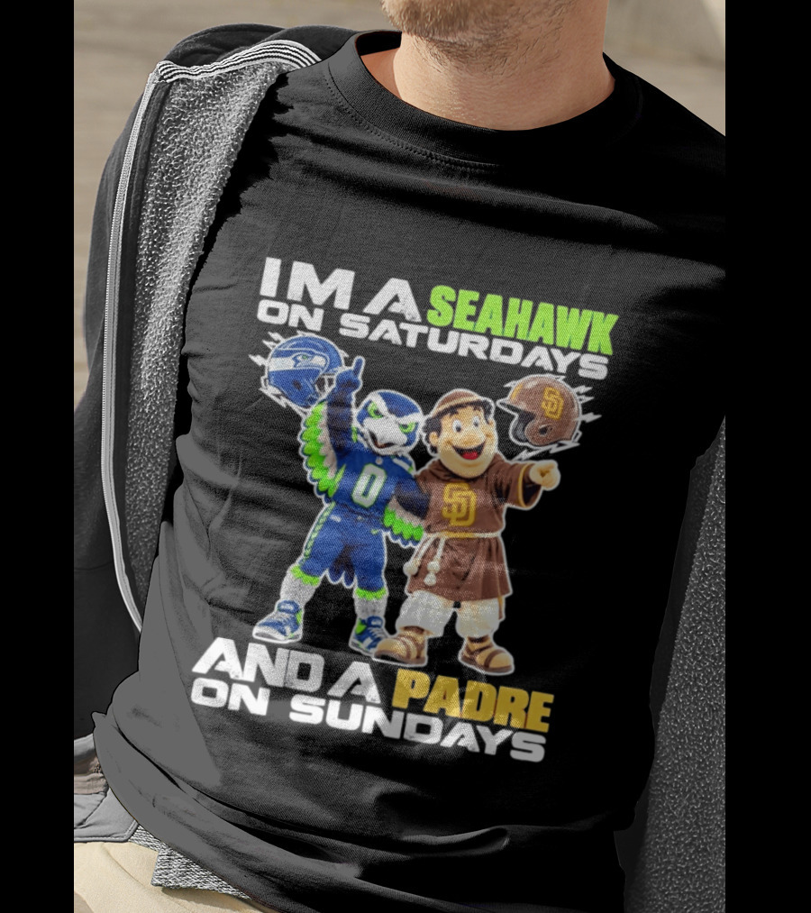 I'm A Seahawk On Saturdays And A Padre On Sundays T-Shirt