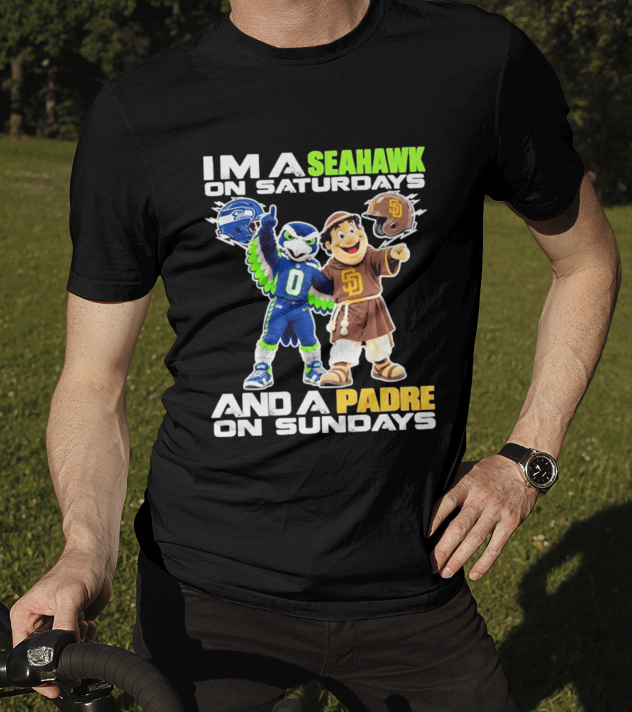 I'm A Seahawk On Saturdays And A Padre On Sundays T-Shirt