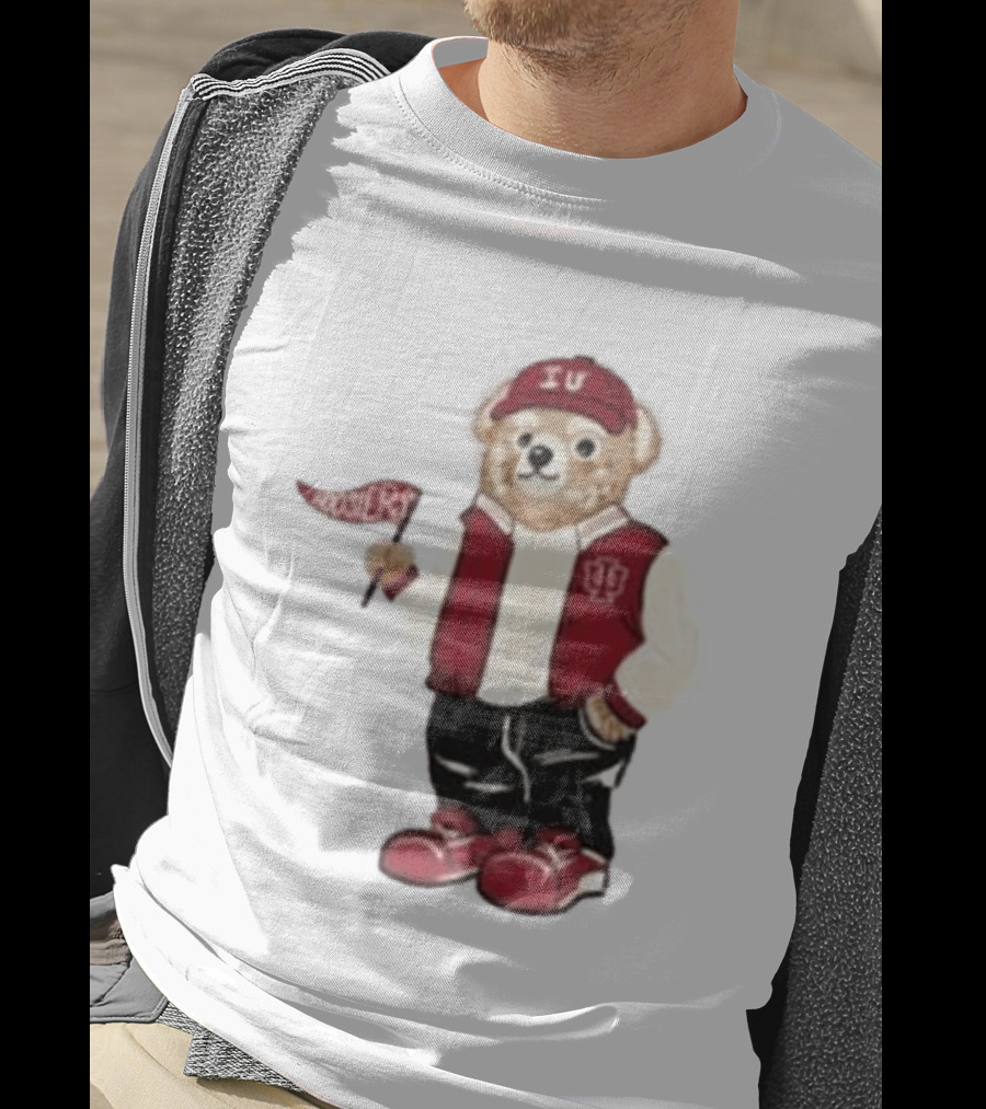 Indiana Hoosiers Polo Bear IU Jacket And Cap T-Shirt