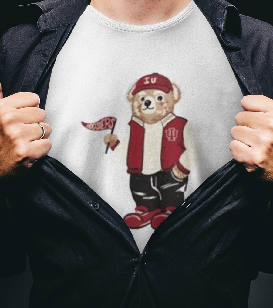 Indiana Hoosiers Polo Bear IU Jacket And Cap T-Shirt