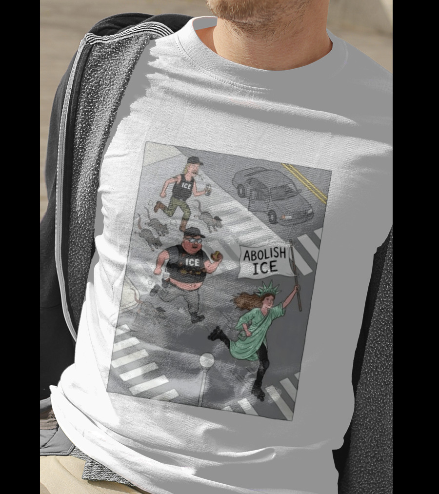 Abolish ICE Political Cartoon With Lady Liberty Protest T-Shirt