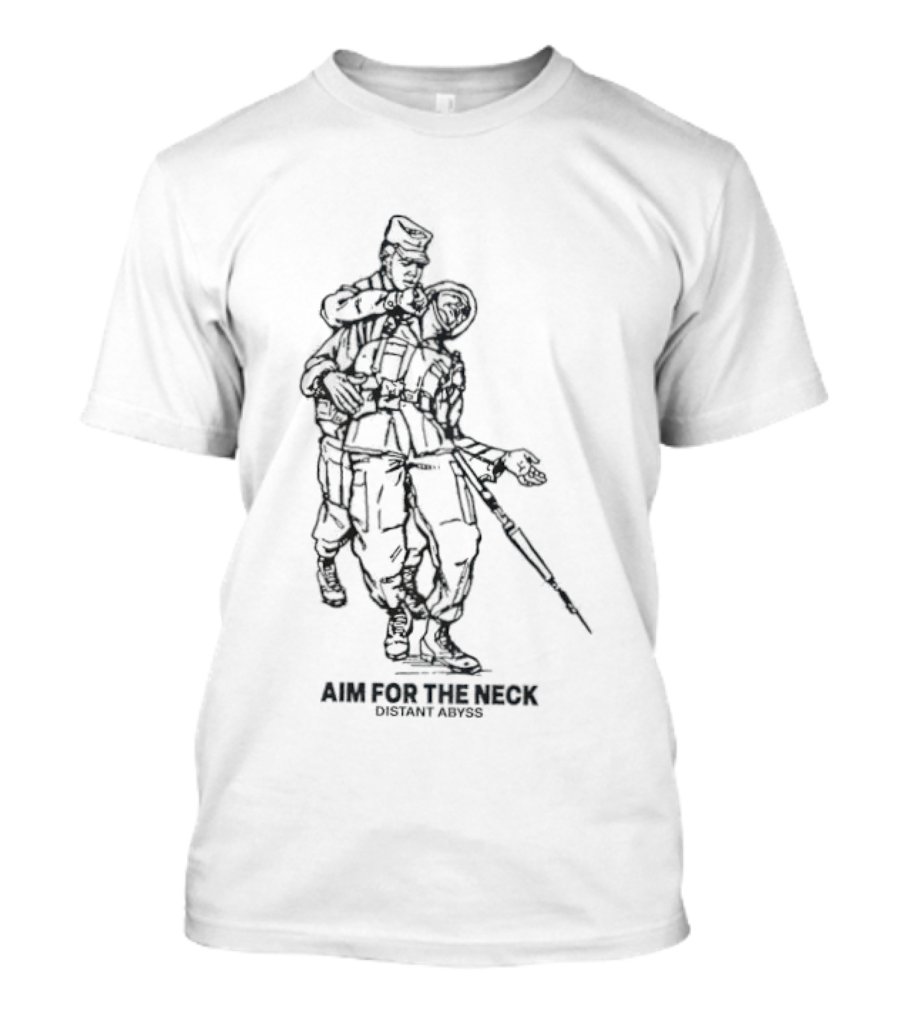 Aim For The Neck Distant Abyss Tactical Soldier T-Shirt