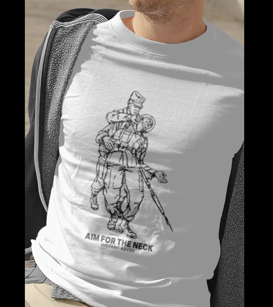 Aim For The Neck Distant Abyss Tactical Soldier T-Shirt