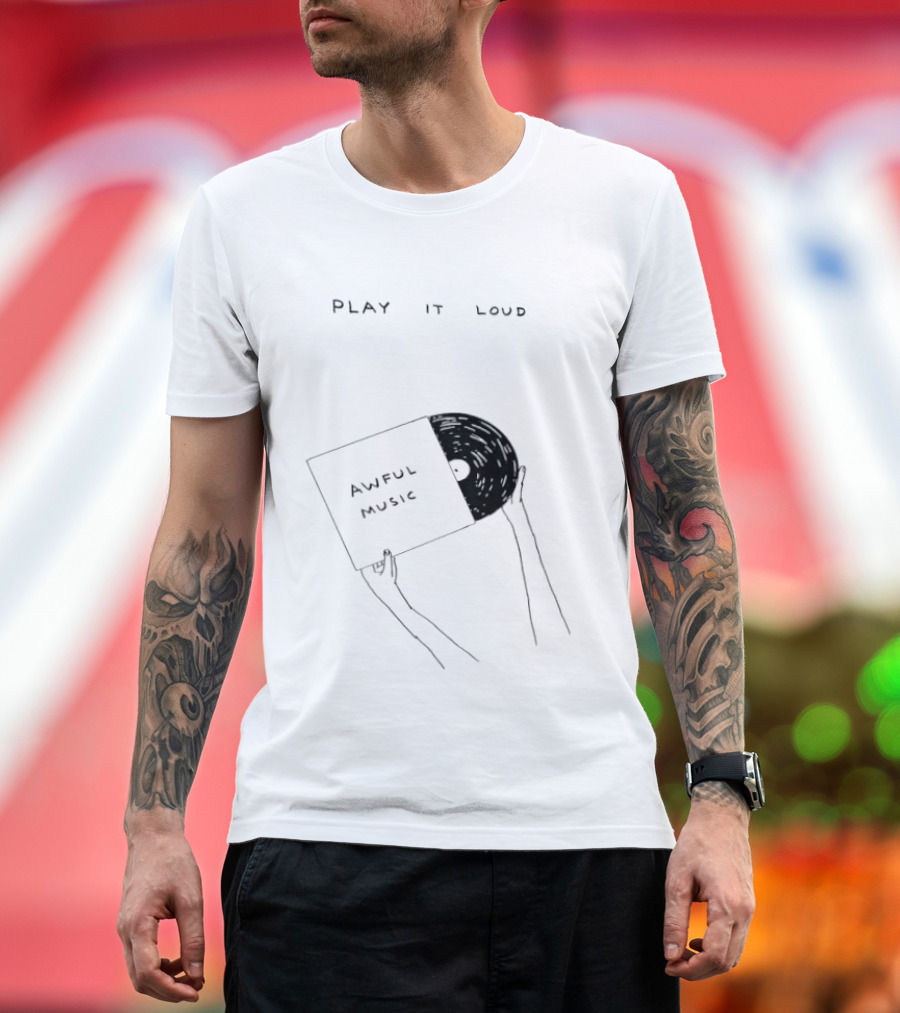 Awful Music Play It Loud Vinyl Record T-Shirt